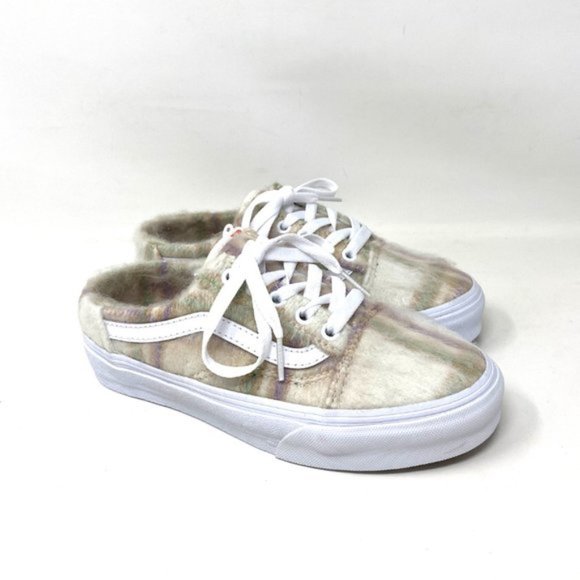 VANS Old Skool Mule Sneakers Soft Plaid Low Top Canvas Women's VN0A4P3Y98A - Picture 3 of 10